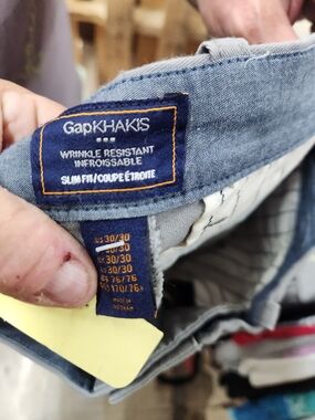 Gap Khakis Slim Fit Wrinkle Resistant Pants - Grey